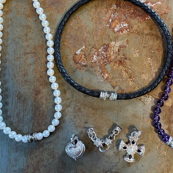 Judith Ripka Sterling+Gems Magnetic Interchangeable Necklaces+Enhancers 6pc Set - Picture 2 of 11